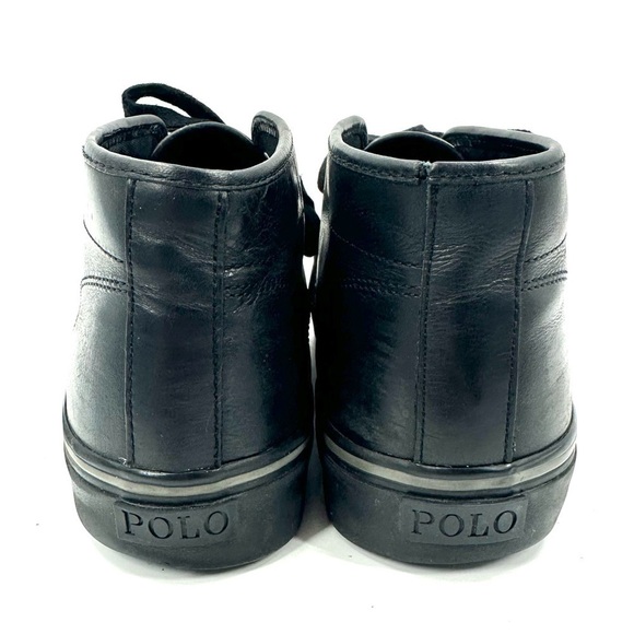 Polo Ralph Lauren Maykn Oil Leather Chukka Boots Mens 9 Black Shoes Preppy main image 12